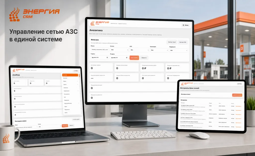 Проект ontech.pro — Сеть АЗС «Энергия»