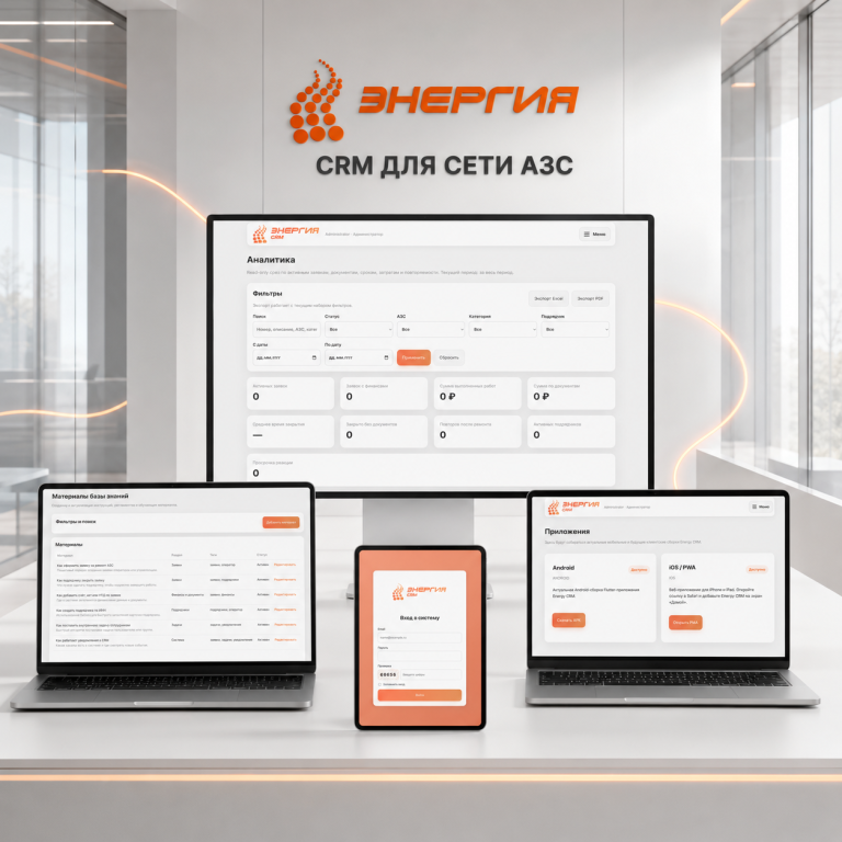 CRM для сети АЗС Энергия